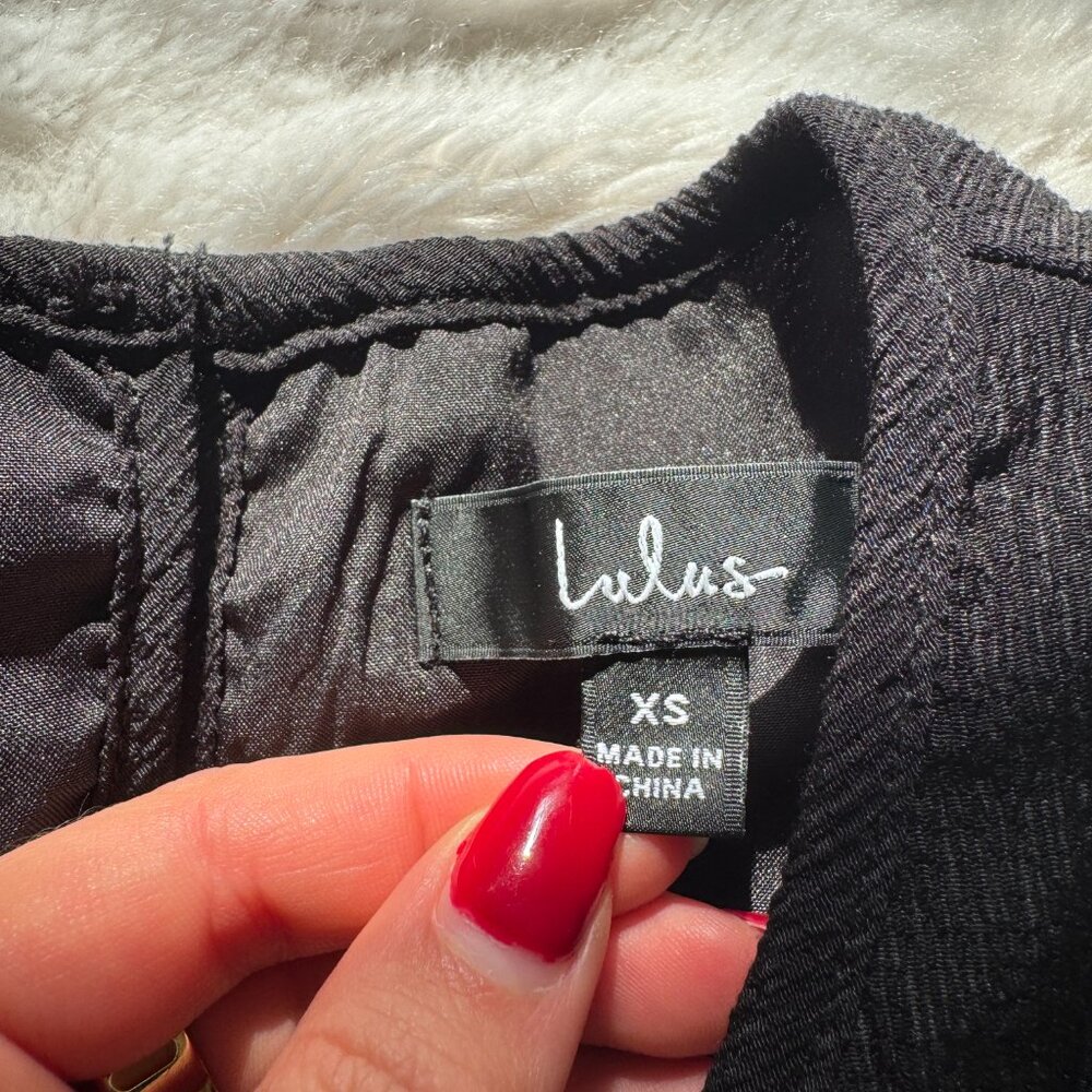 Lulu's Black Puff Sleeve Tiered Mini Dress - Picture 6 of 11